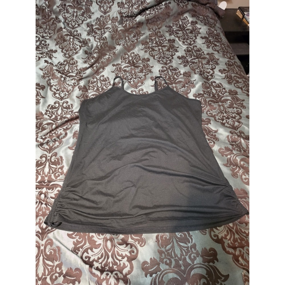 Women's 4X Black Tank‎ With ruched Sides